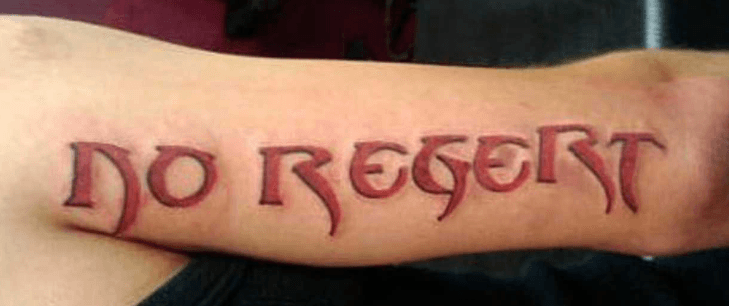 Voorbeeld spelfouten in tattoo